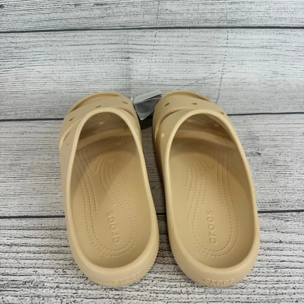 Crocs Unisex Cream Classic Slip On Sandals Size Men's 11